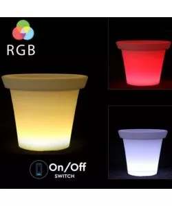 VASO DECORATIVO DA ESTERNO LUMINOSO LED RGB 35,5X32,5 CM